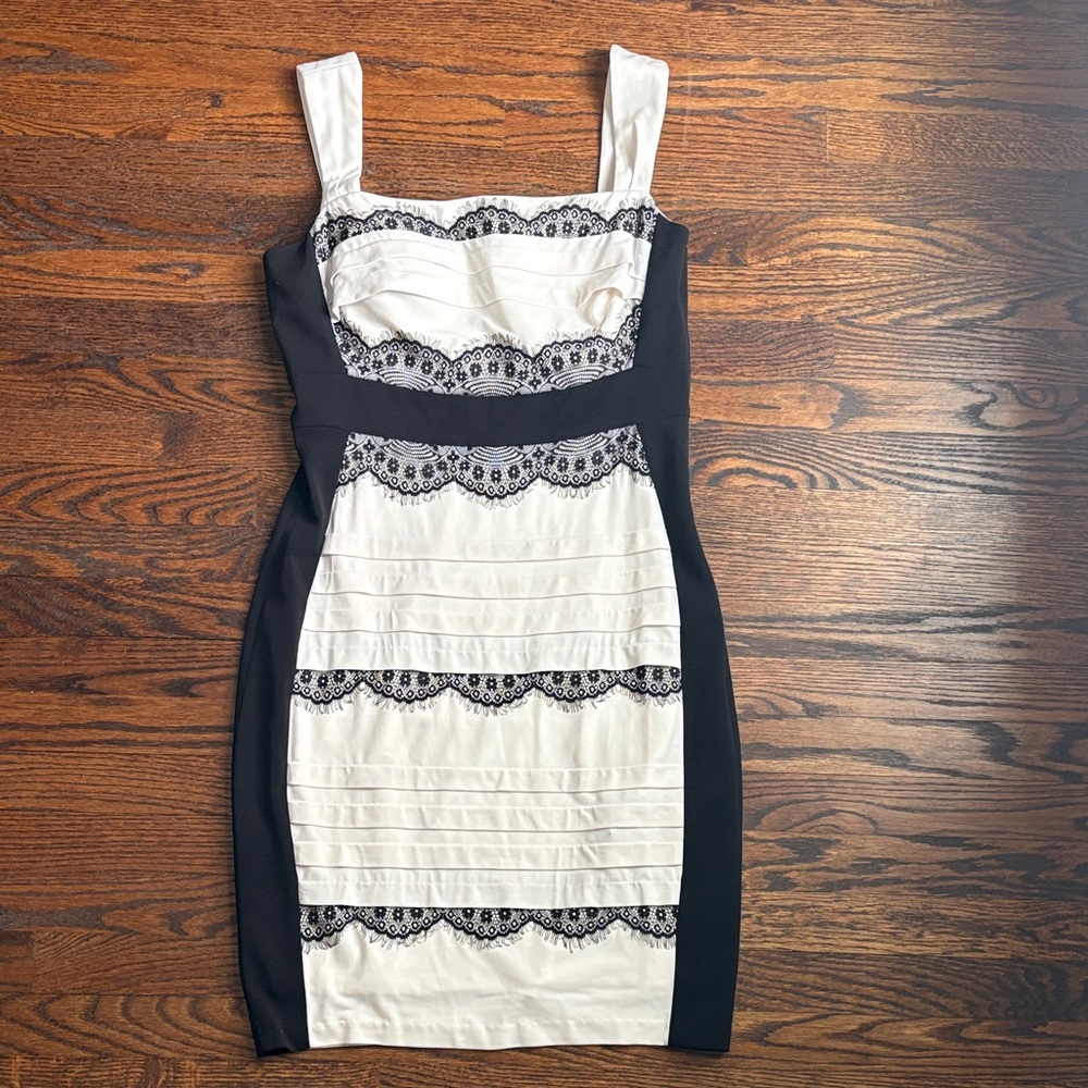 Jax Black and Cream Lace Mini Dress
